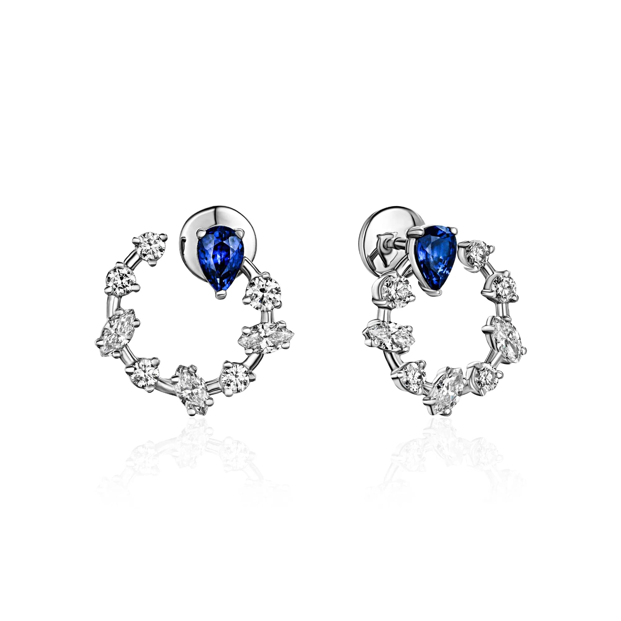 Пусеты с сапфирами «Royal Blue» 1,17 карата