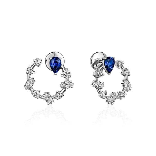 Пусеты с сапфирами «Royal Blue» 1,17 карата