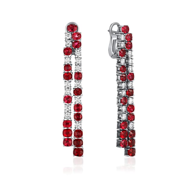 Серьги со Шпинелью Бирмы «Vivid Red» 9,27 карата