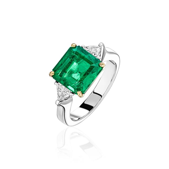 Кольцо с изумрудом «Vivid Green» 4,05 карата